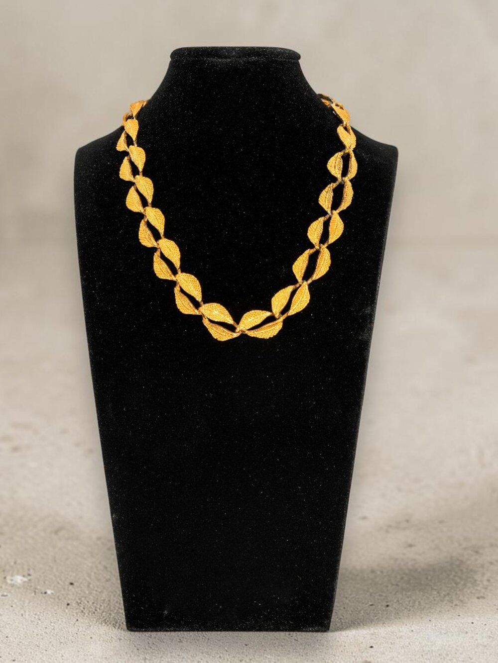 Vintage Anne Klein gold-tone statement necklace designer 80's gift for her